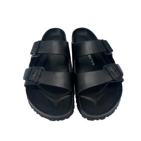 Birkenstock Other - Birkenstock Rubber Black Sandals Adjustable Buckle Slides Comfort Size 43